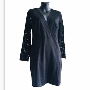 NWT Cupshe Little Black Dress with Lace Sleeves L